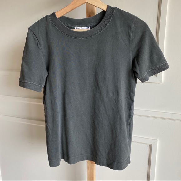 NEW Zara Sea Grey / Blue Tee - Small - Picture 9 of 10